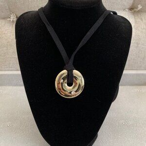 Dyrberg/Kern Sipia Swarovski crystal and suede necklace